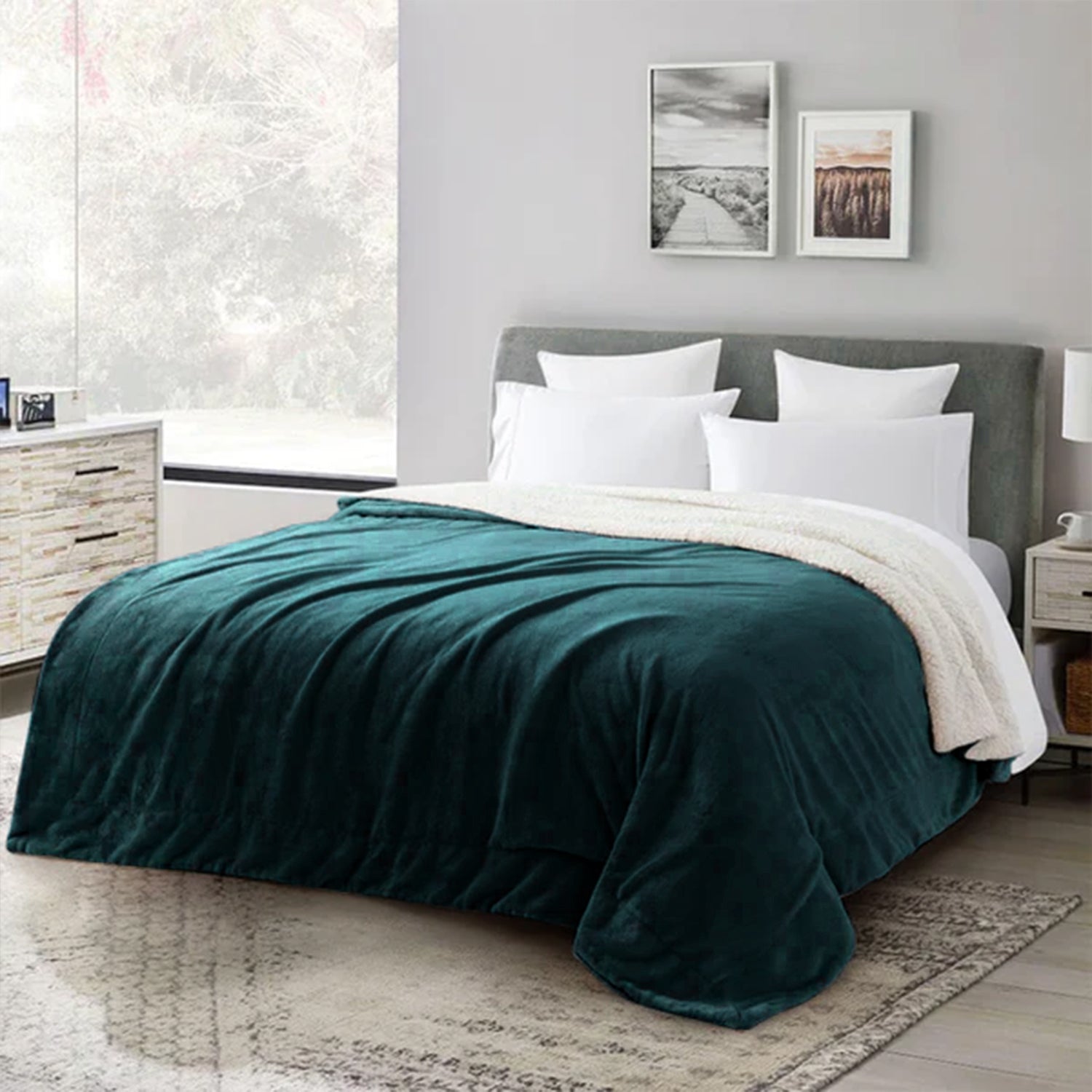 Emerald Green Sherpa Blanket