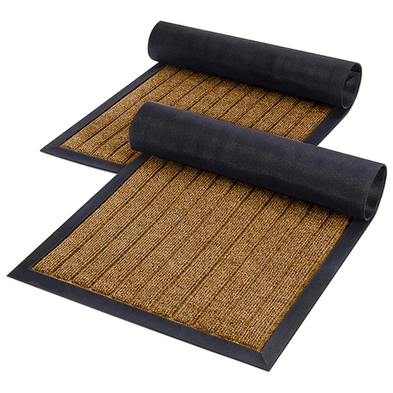 Brown Heavy Duty Door Mats Outside Non Slip Rubber PVC Dirt Trapper