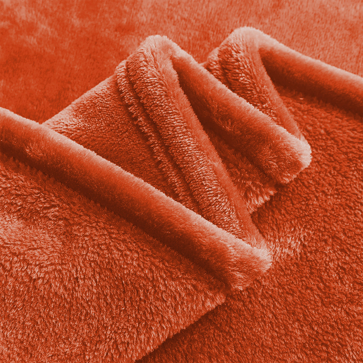 Rust Fleece Blanket Throw