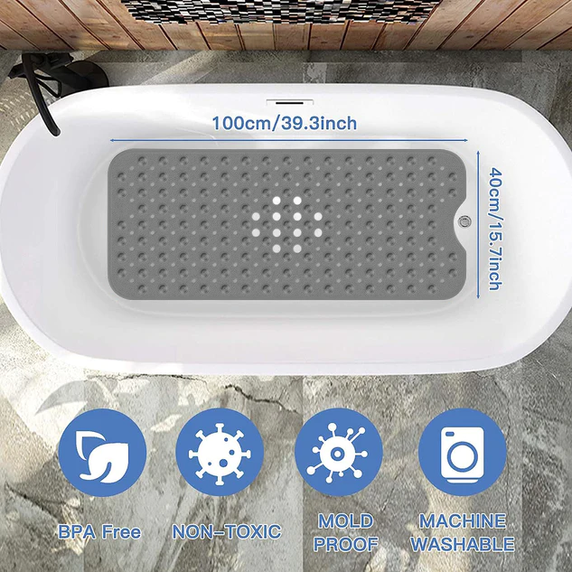Grey Bathtub Shower Mat