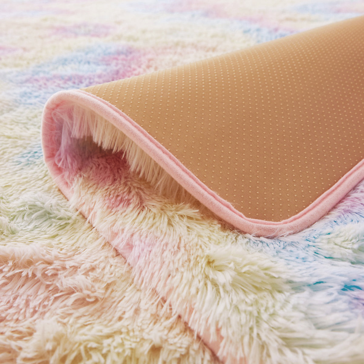 Large Rainbow Rug Shaggy Soft Deep Pile