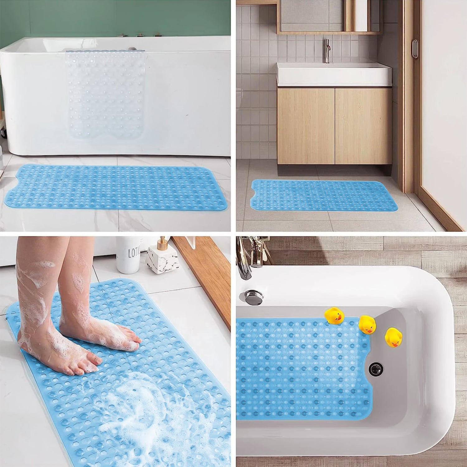 Non Slippery Bath Mat Light Blue