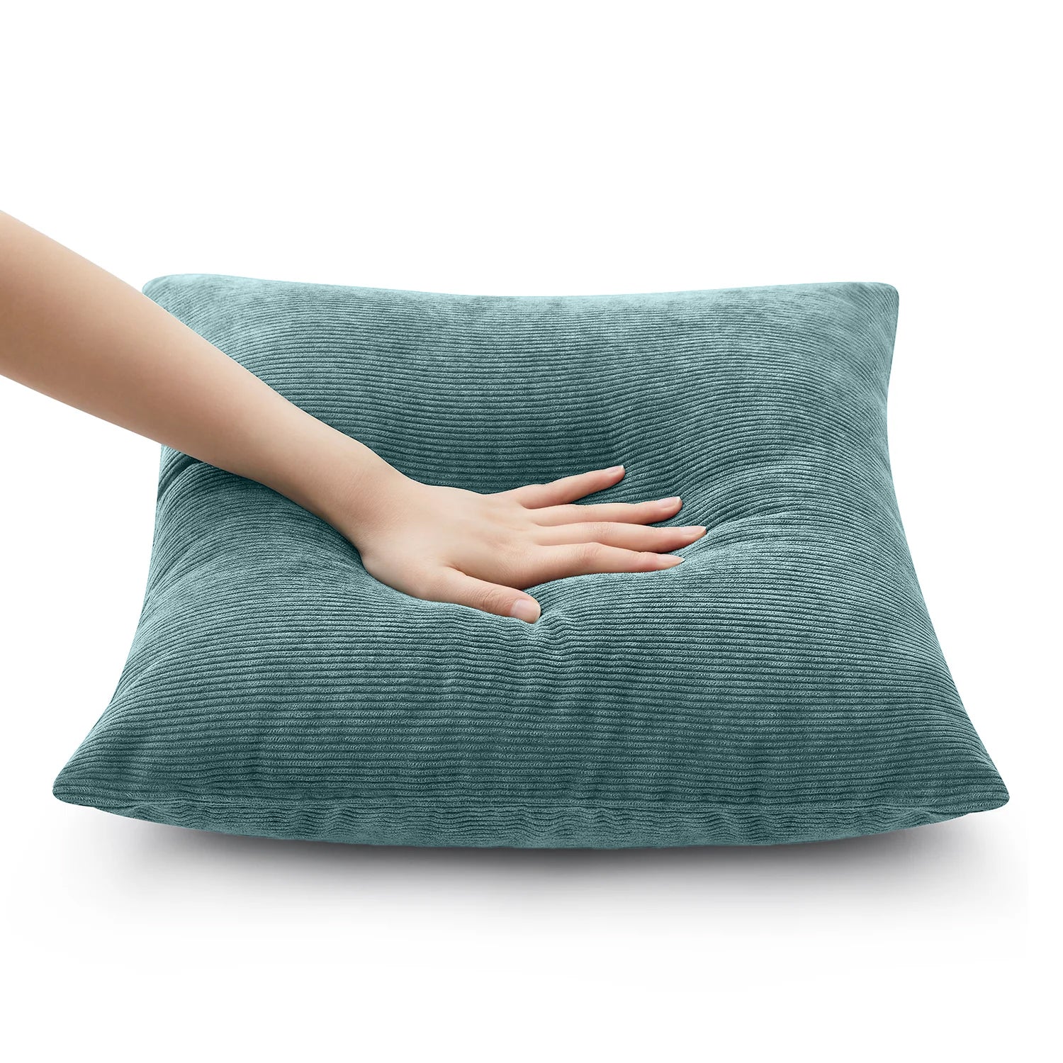 Velvet Corduroy Teal Cushions Cover