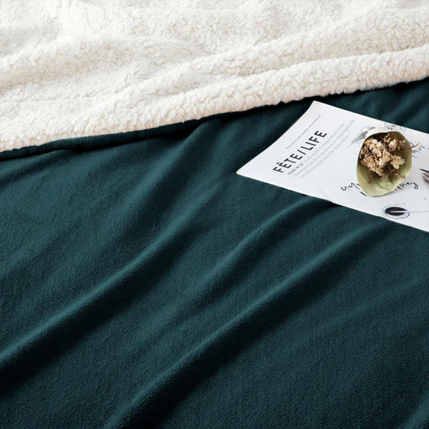 Emerald Green Sherpa Blanket