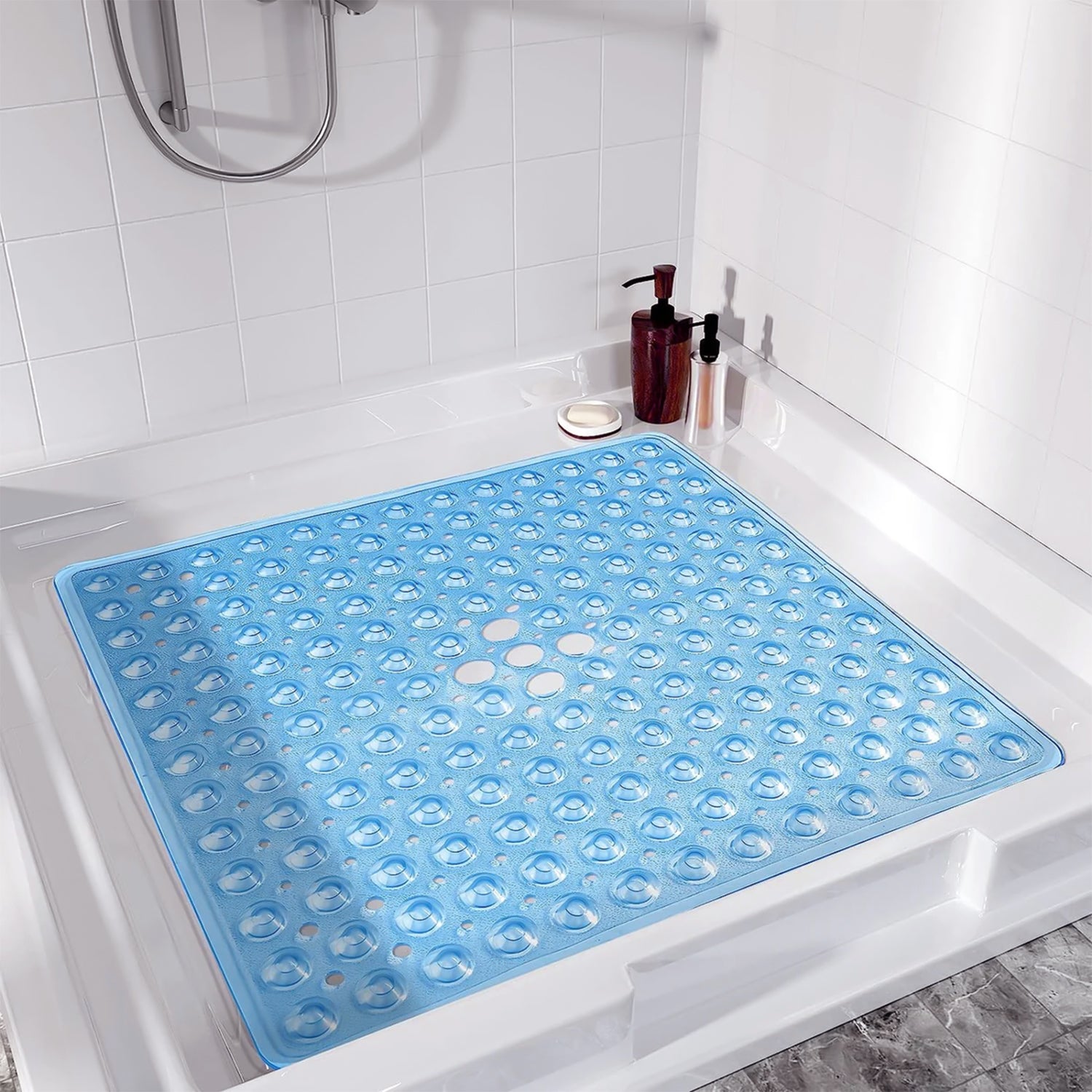 Non Slippery Bath Mat Light Blue