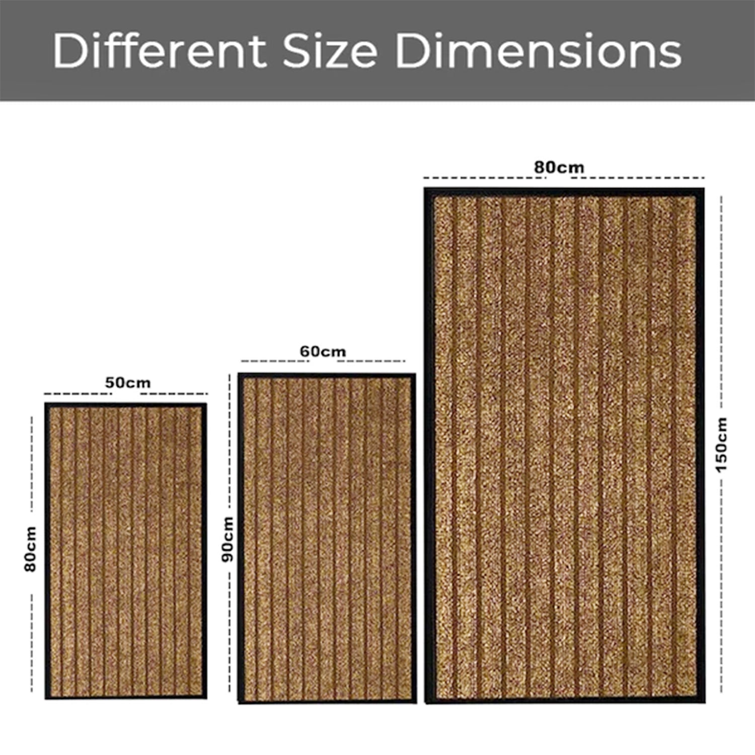 Brown Heavy Duty Door Mats Outside Non Slip Rubber PVC Dirt Trapper