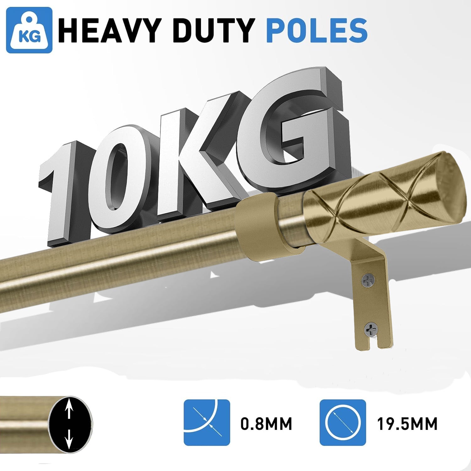 Cylinder Adjustable Curtain Rod for Window and Door