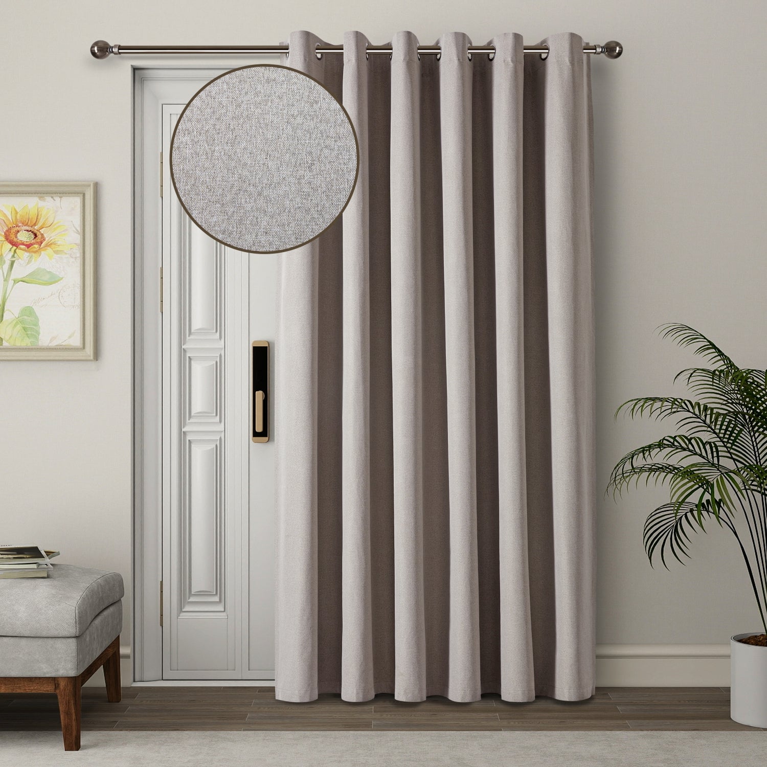 Beige ready made curtains