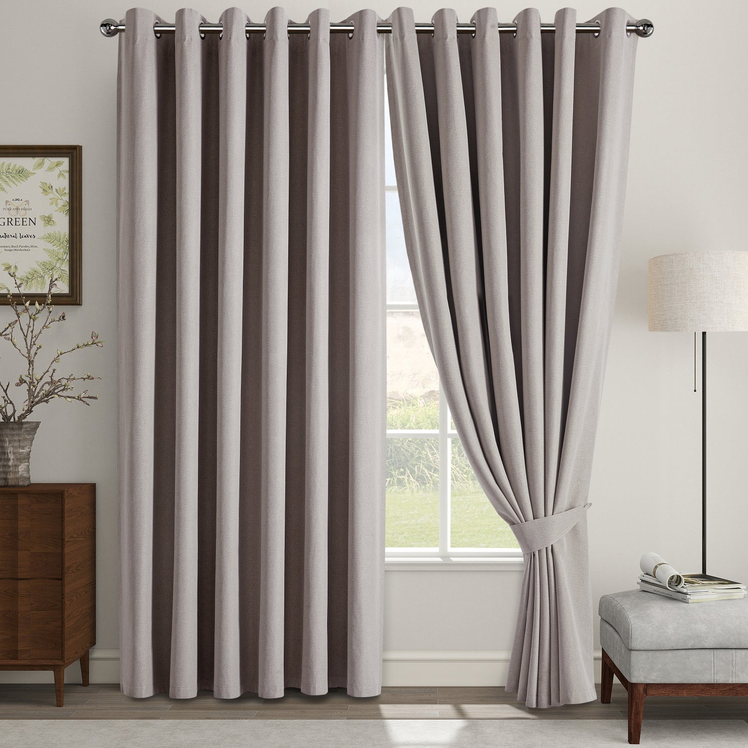 Beige ready made curtains
