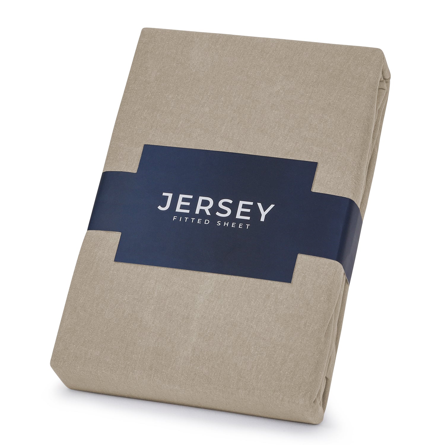 beige Jersey cotton Fitted Sheet