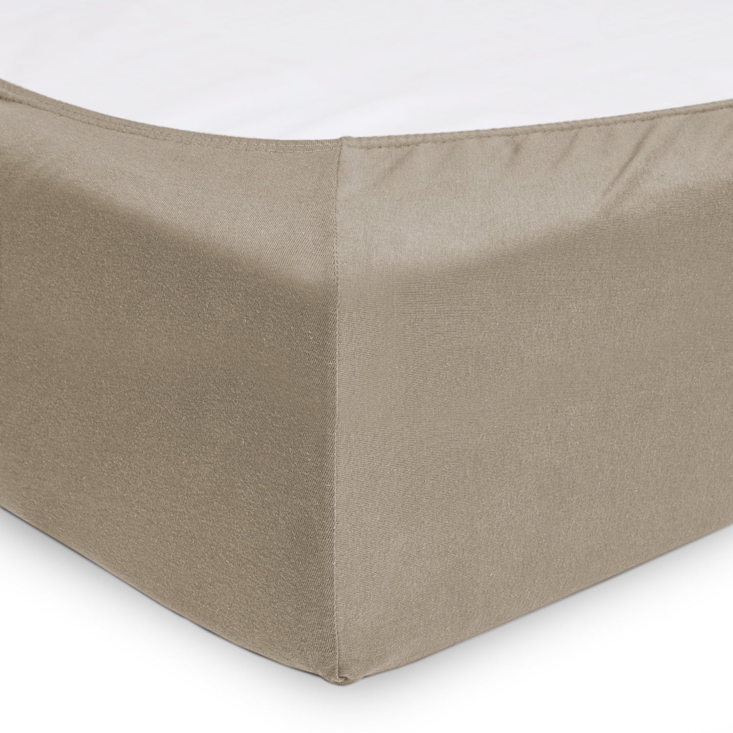 beige Jersey cotton Fitted Sheet