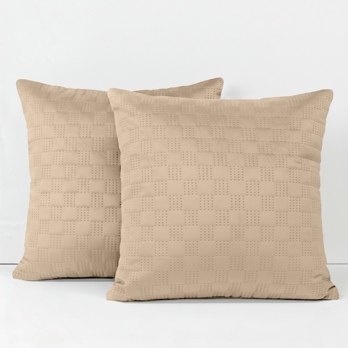 Pack Of 2 Square Velvet Cushion Cover Check Pattern