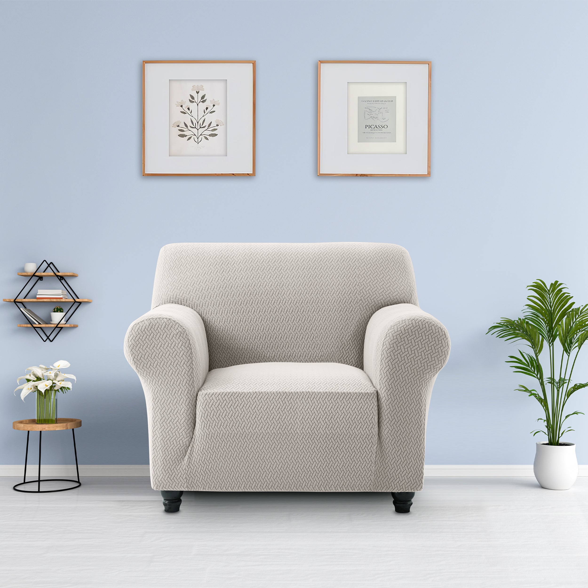 Stretch Slip Covers 1 seater Light Beige