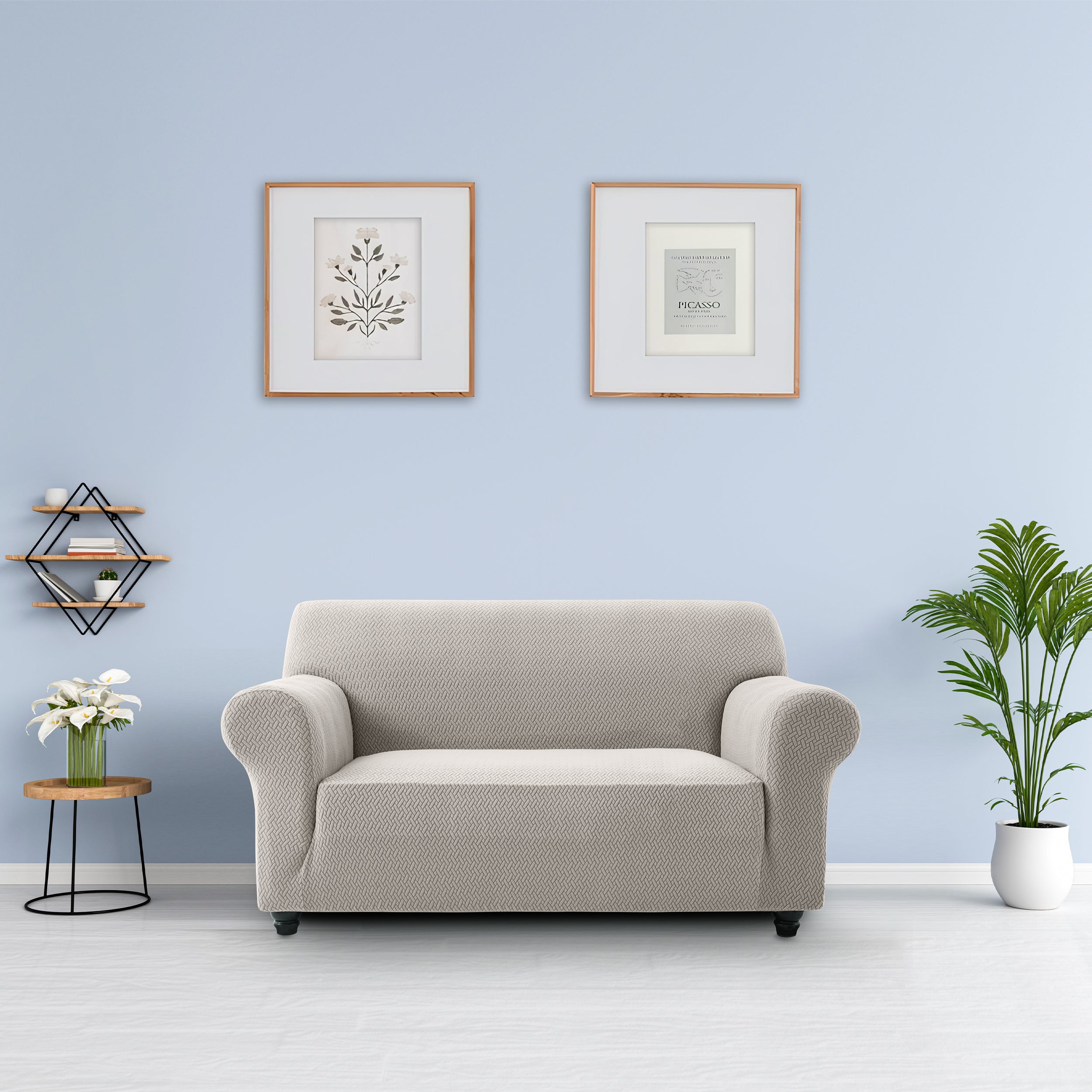 Stretch Slip Covers 2 seater Light Beige