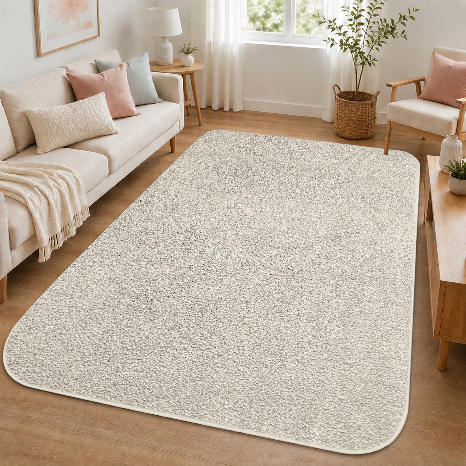 Fluffy Large Area Rug - Low Pile & Thick Pashmina Style