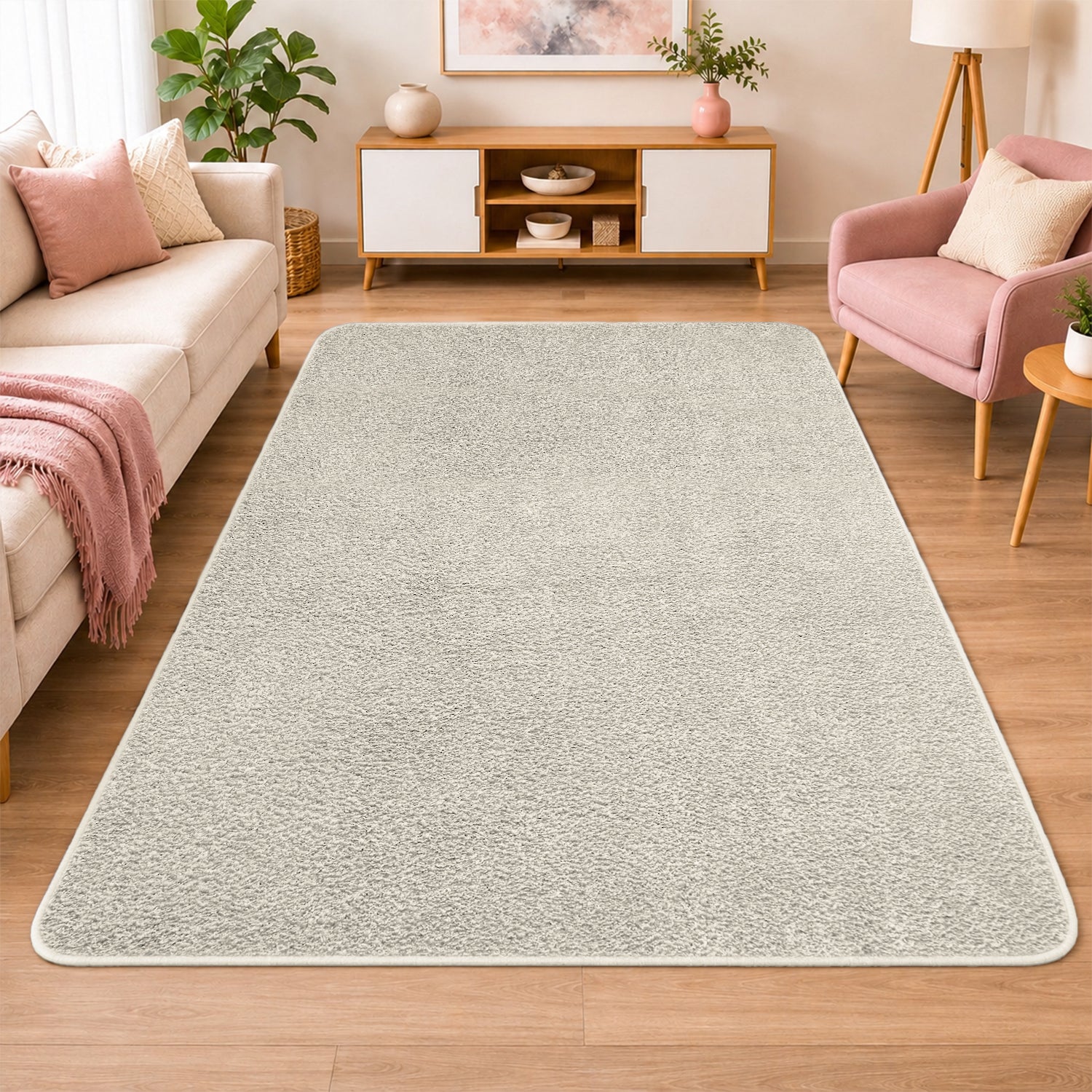Fluffy Large Area Rug - Low Pile & Thick Pashmina Style