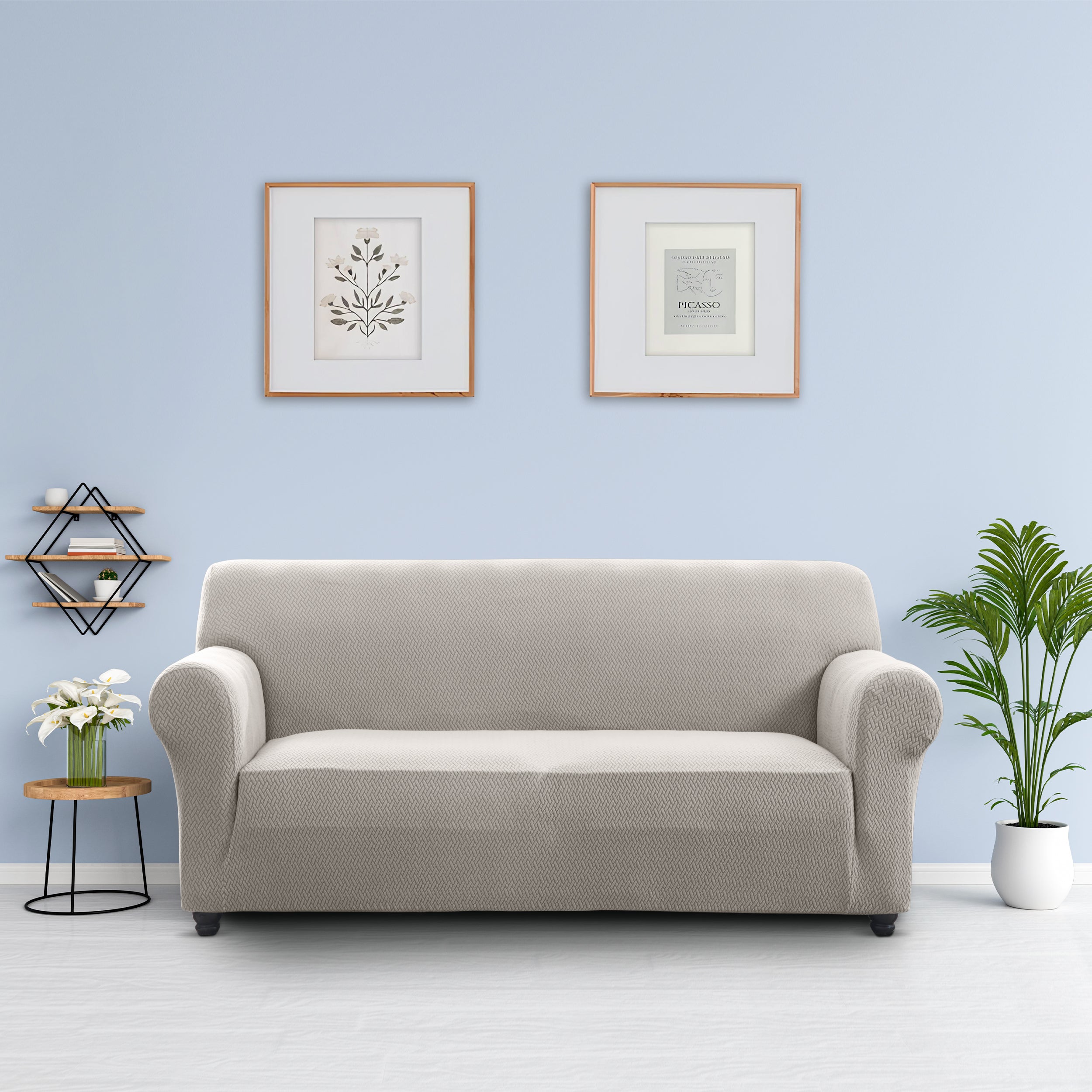 Stretch Slip Covers 3 seater Light Beige