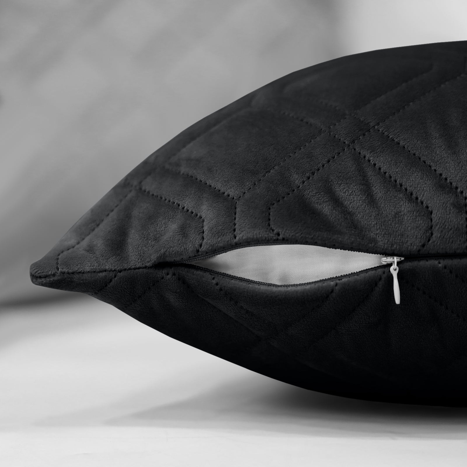 Pack Of 2 Embossed Velvet Cushion Cover Diamond Pattern