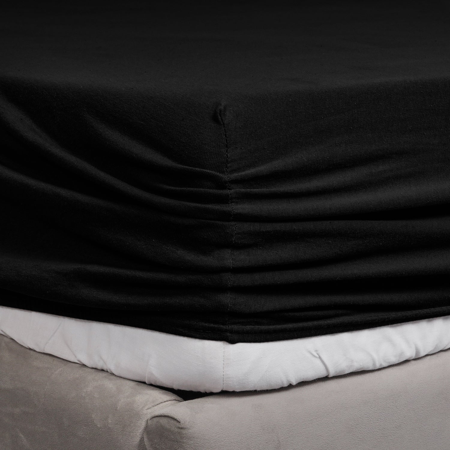 black Jersey cotton Fitted Sheet