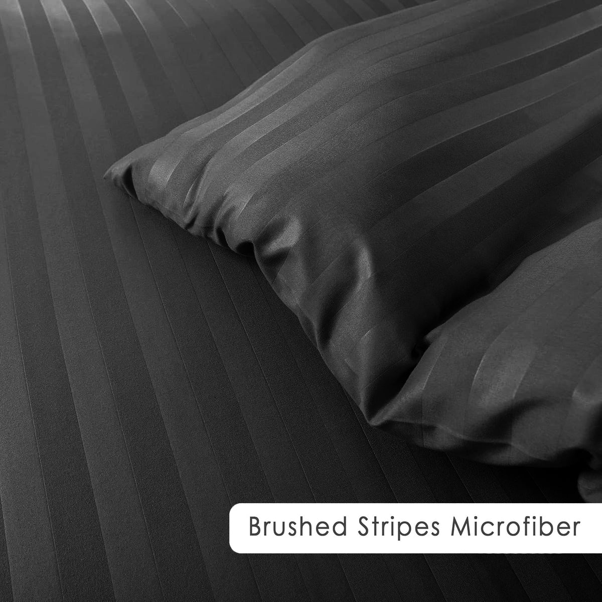 4 Piece Striped Duvet Cover Complete Bedding Set