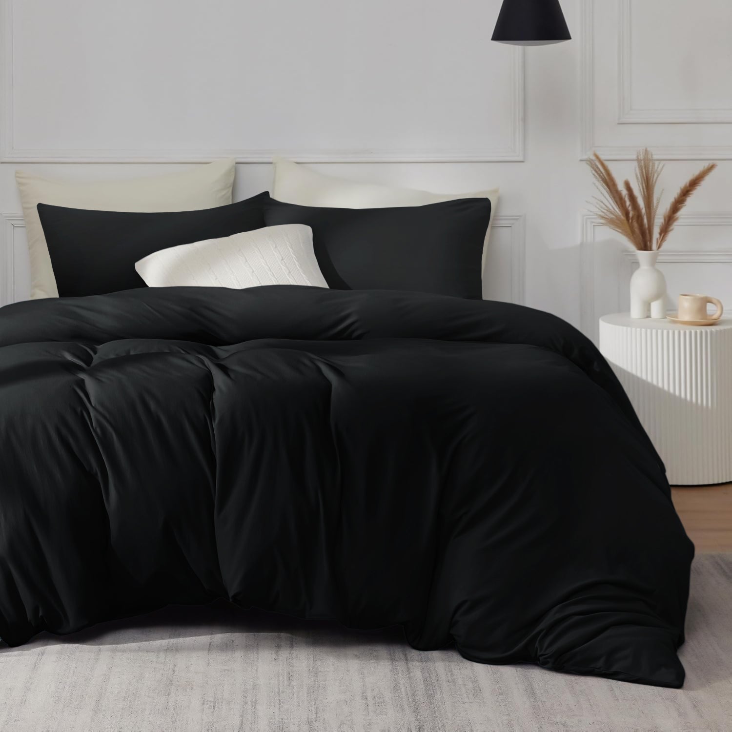 Black Duvet Cover With Pillowcases