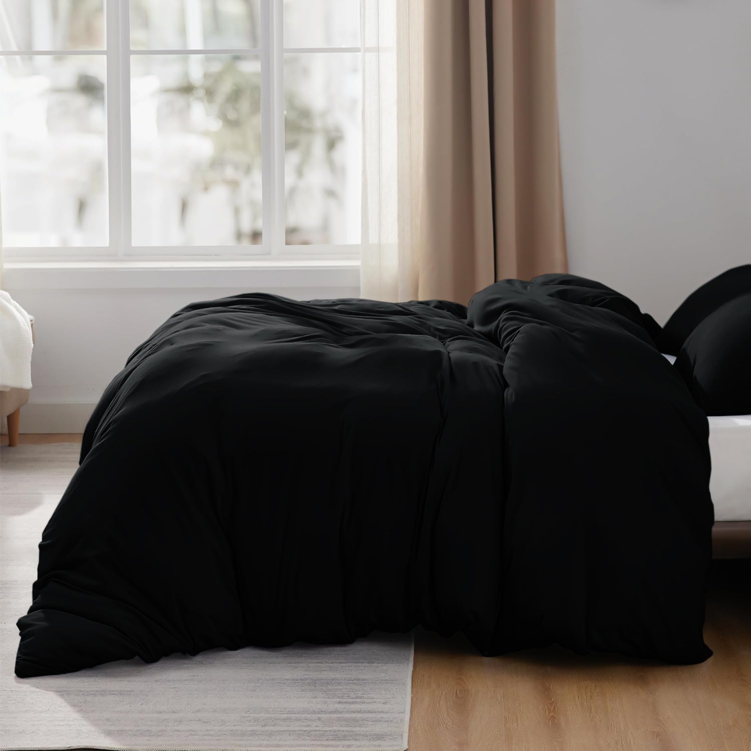 Black Duvet Cover With Pillowcases