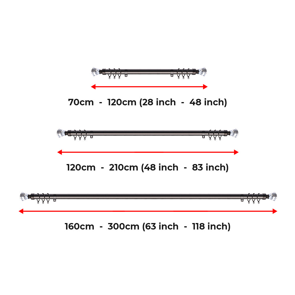 Eyelet Curtain Pole With Sapphire Finials