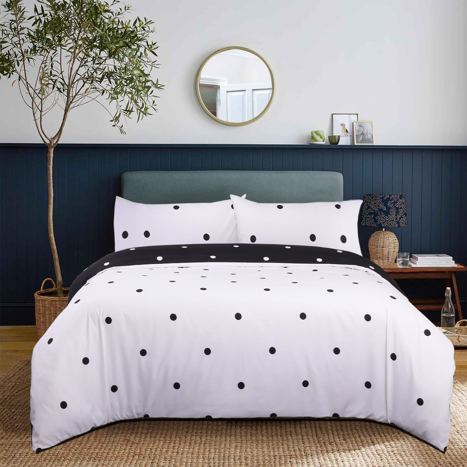 Black And White Duvet Cover Dotted Print