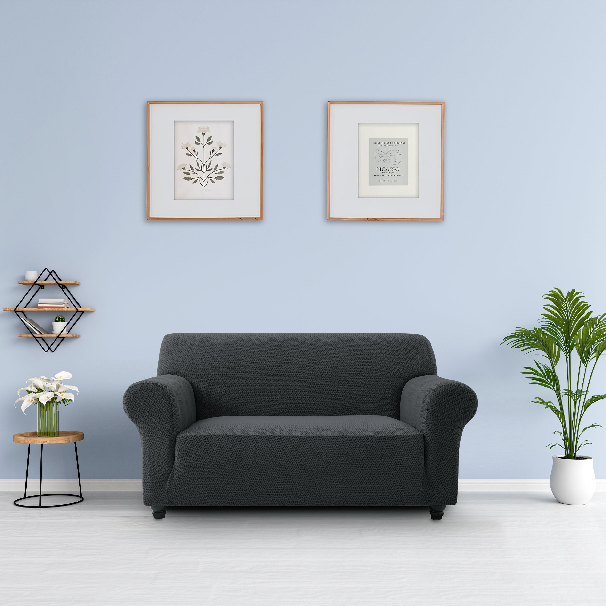 Stretch Slip Covers 2 seater black