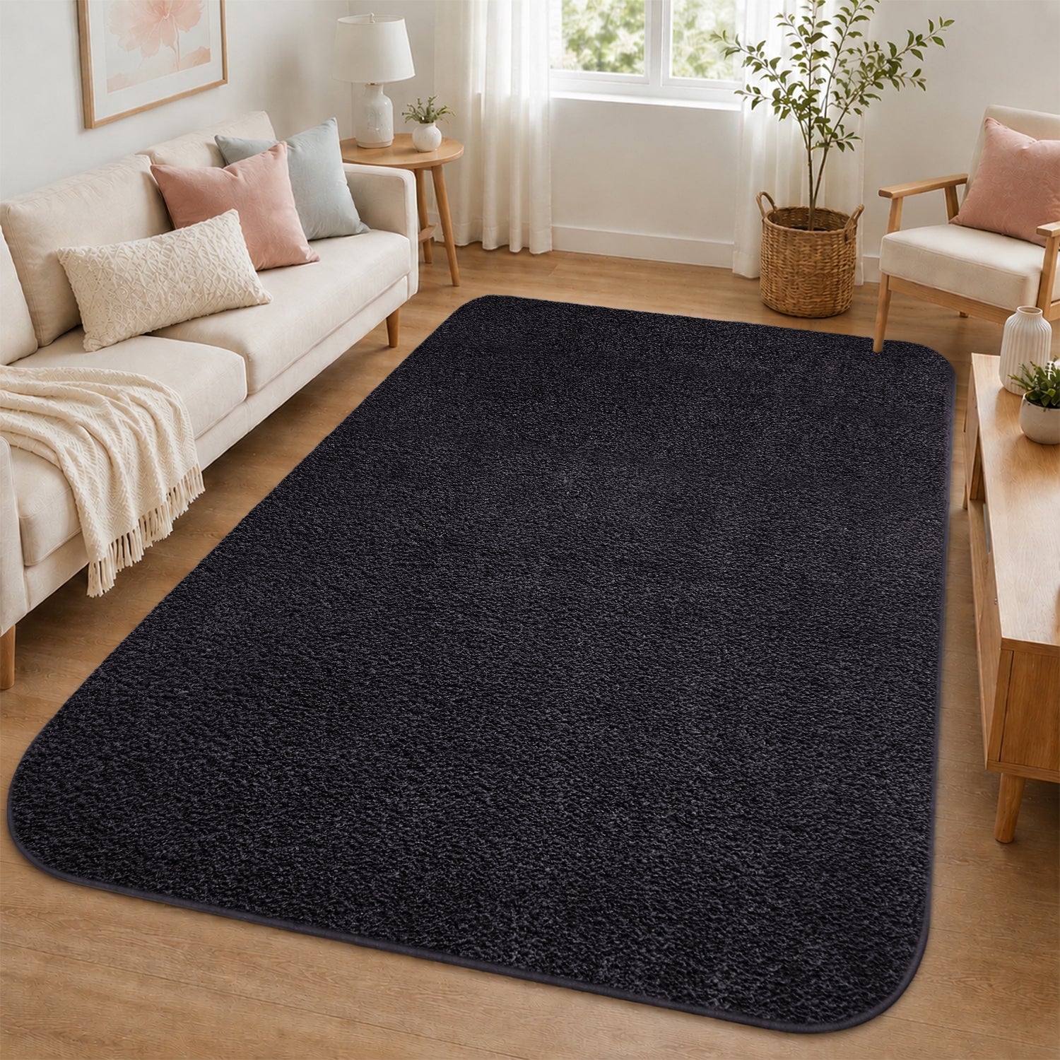 Fluffy Large Area Rug - Low Pile & Thick Pashmina Style