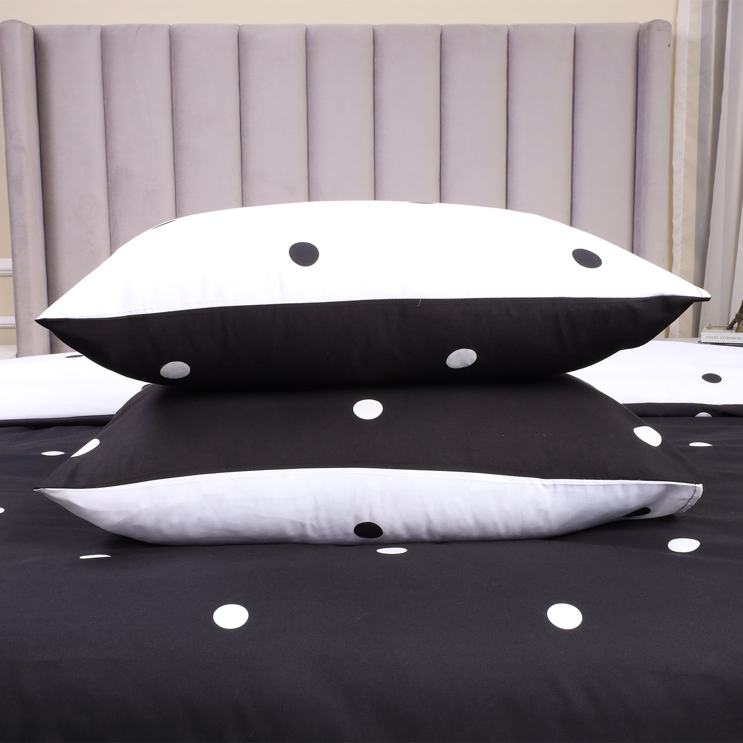 Black And White Duvet Cover Dotted Print