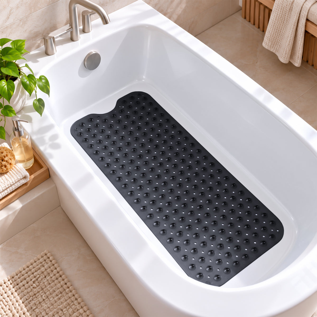 Non Slip Shower Mat for Elderly Safe, Secure & Comfortable Bathing
