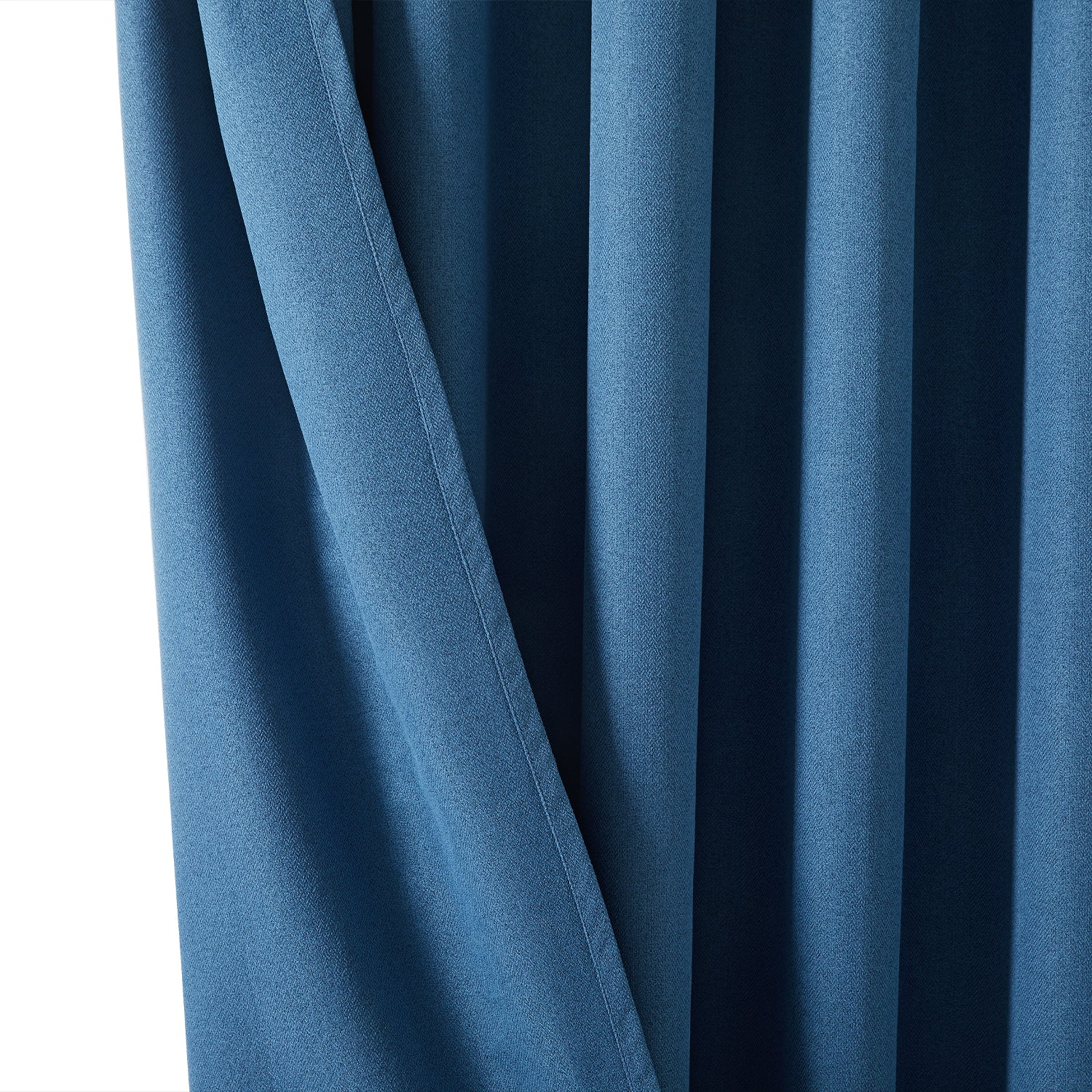 Blue Blackout Linen Curtains