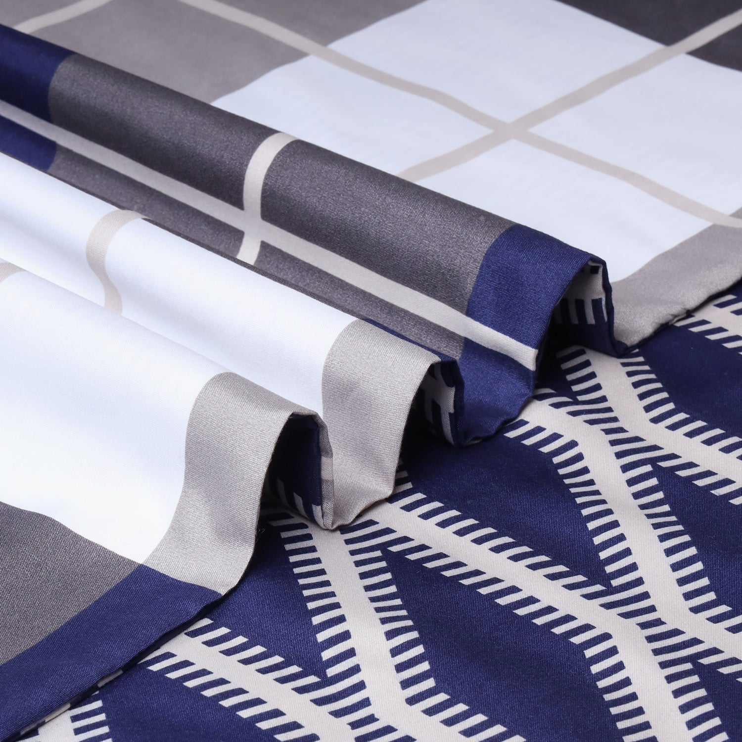 Navy Check Duvet Cover Set