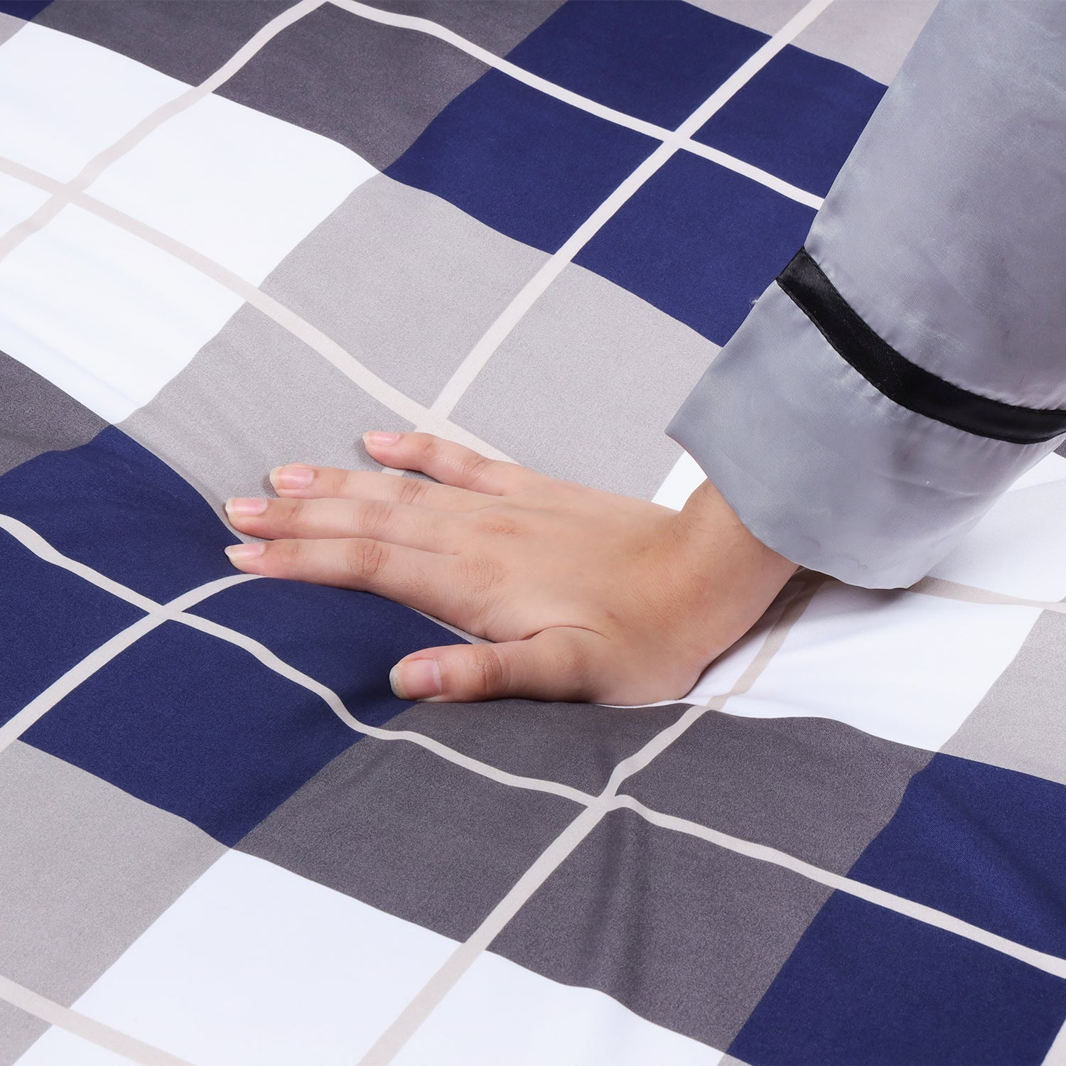Navy Check Duvet Cover Set