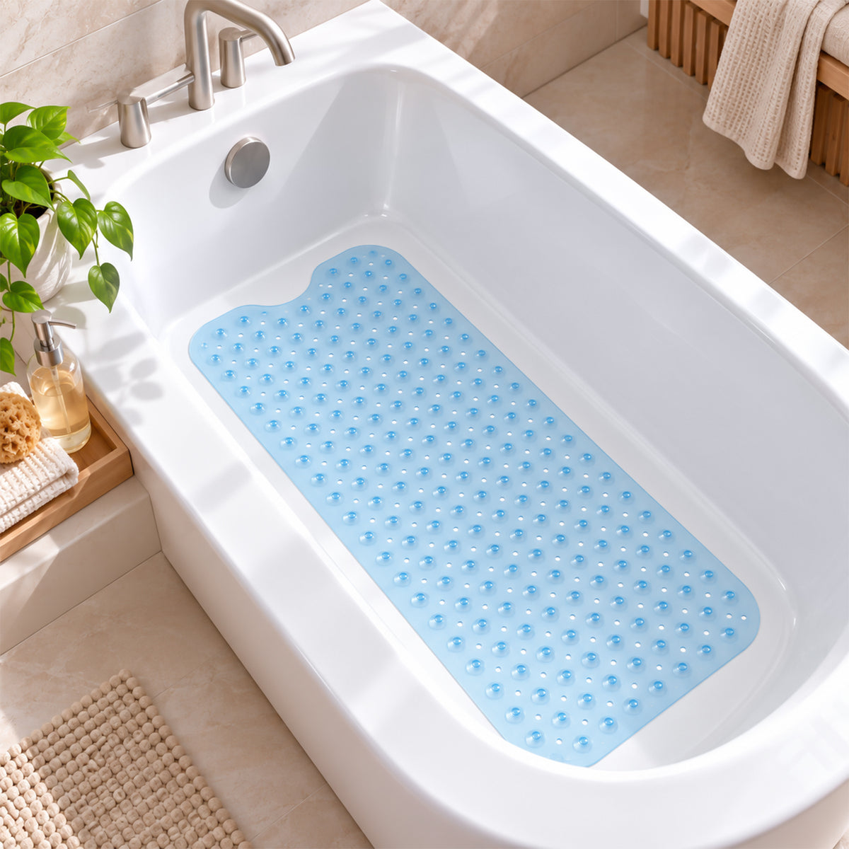 Non Slip Shower Mat for Elderly Safe, Secure & Comfortable Bathing