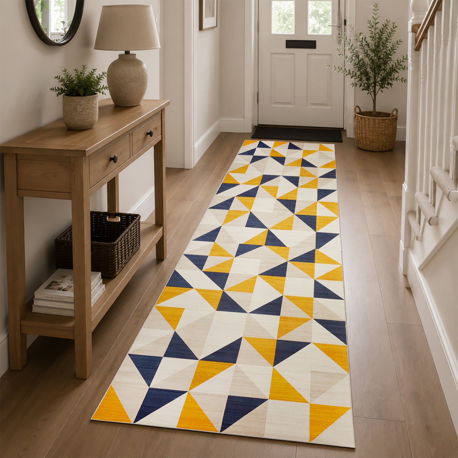 Triangle Pattern Geometric Rug for Living Room