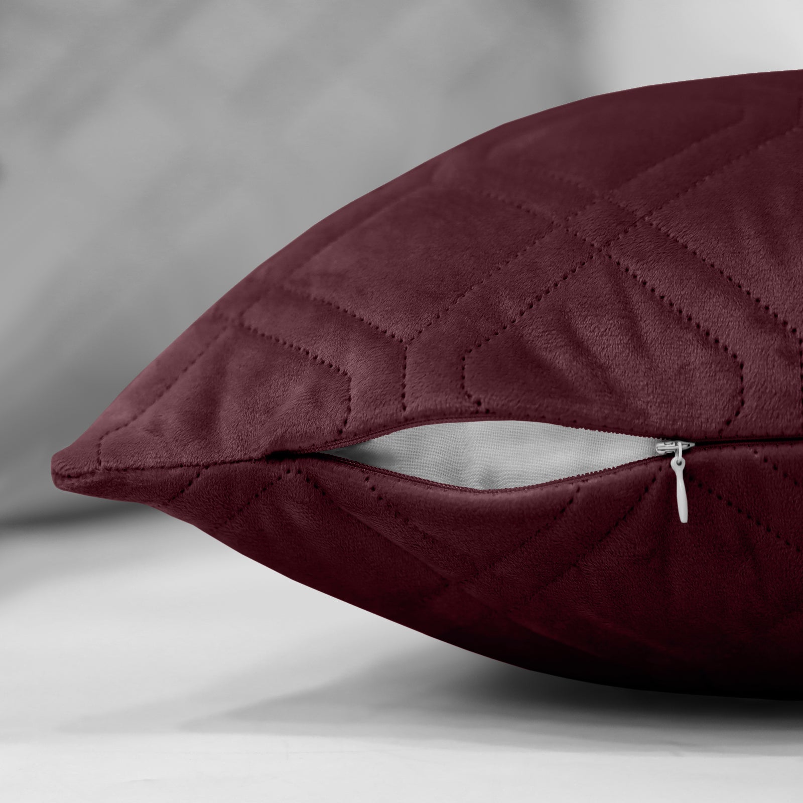 Pack Of 2 Embossed Velvet Cushion Cover Diamond Pattern