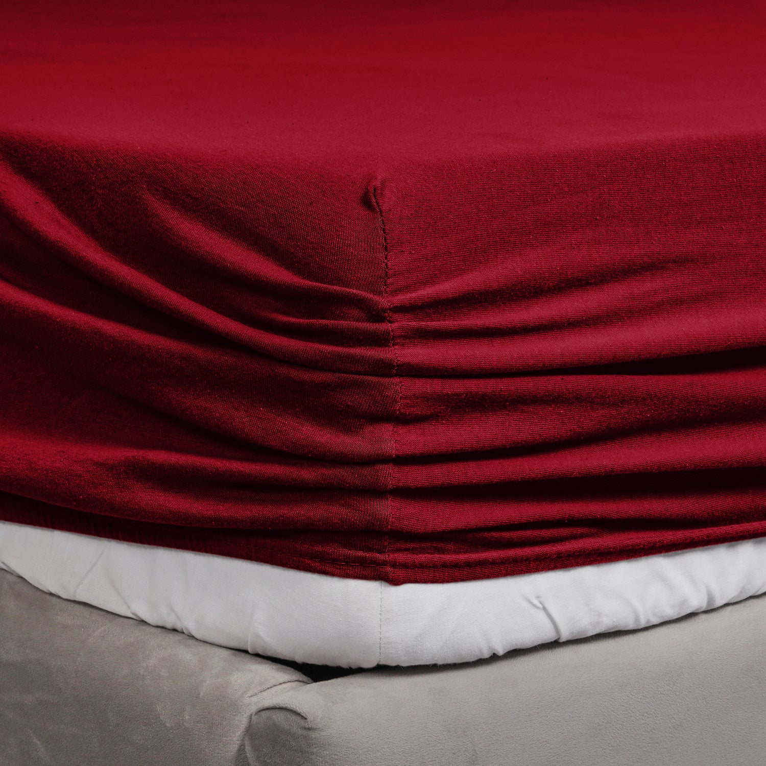 Burgundy Jersey cotton Fitted Sheet