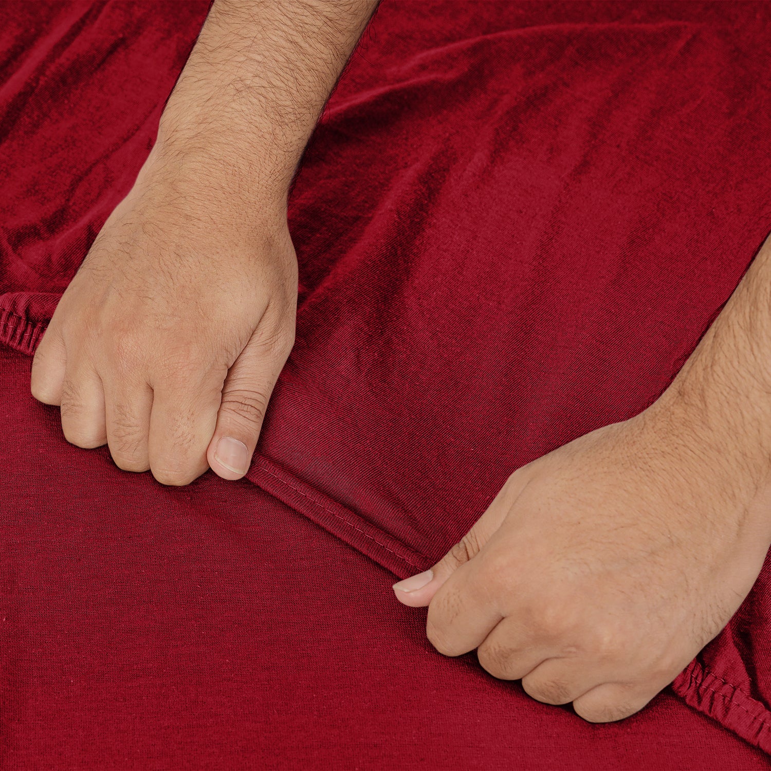 Burgundy Jersey cotton Fitted Sheet