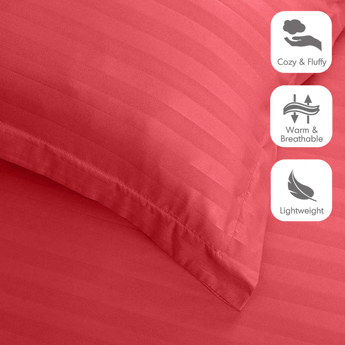 4 Piece Striped Duvet Cover Complete Bedding Set