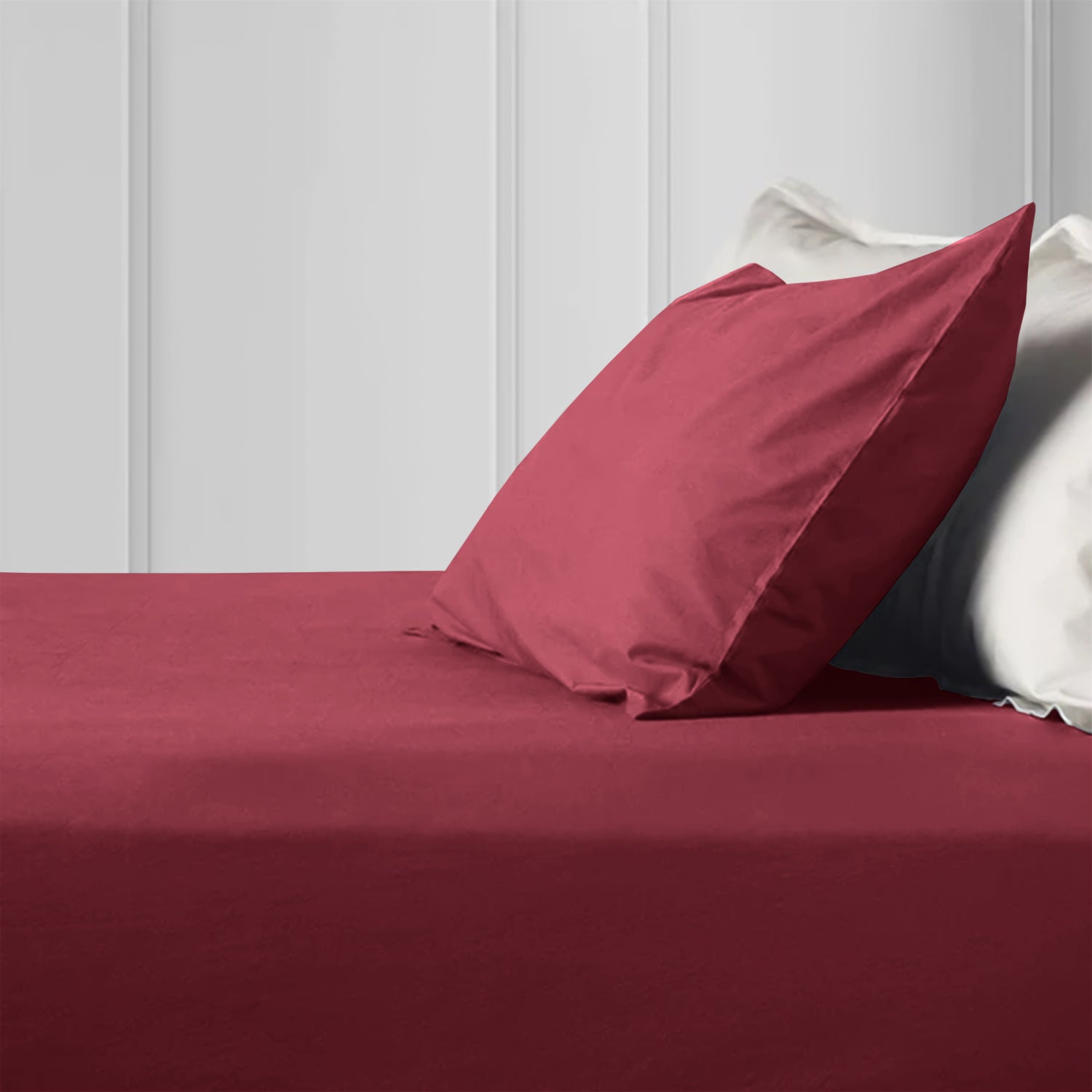 Burgundy Pillowcases Plain Dye Pair