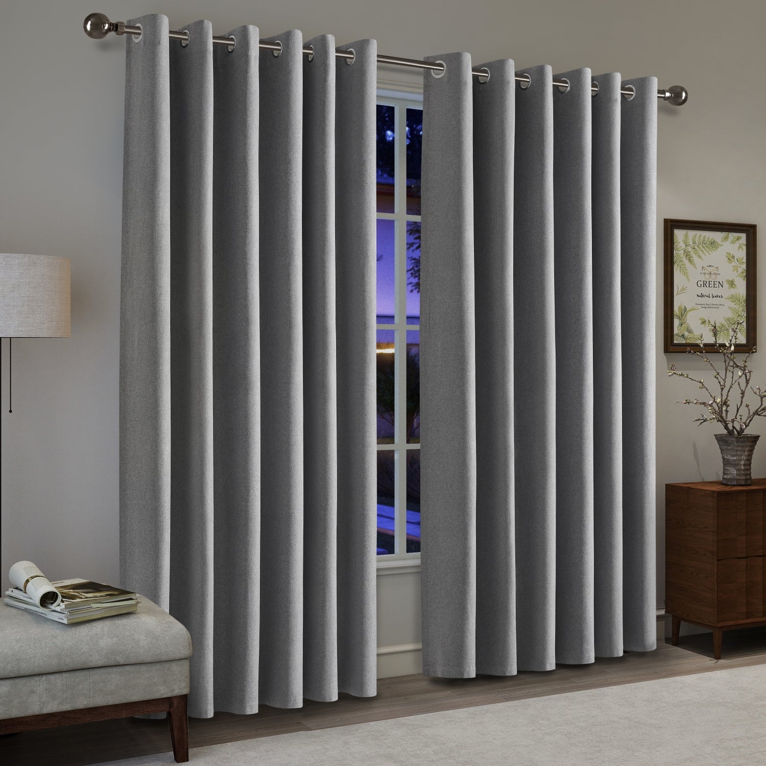 Charcoal curtains for living room