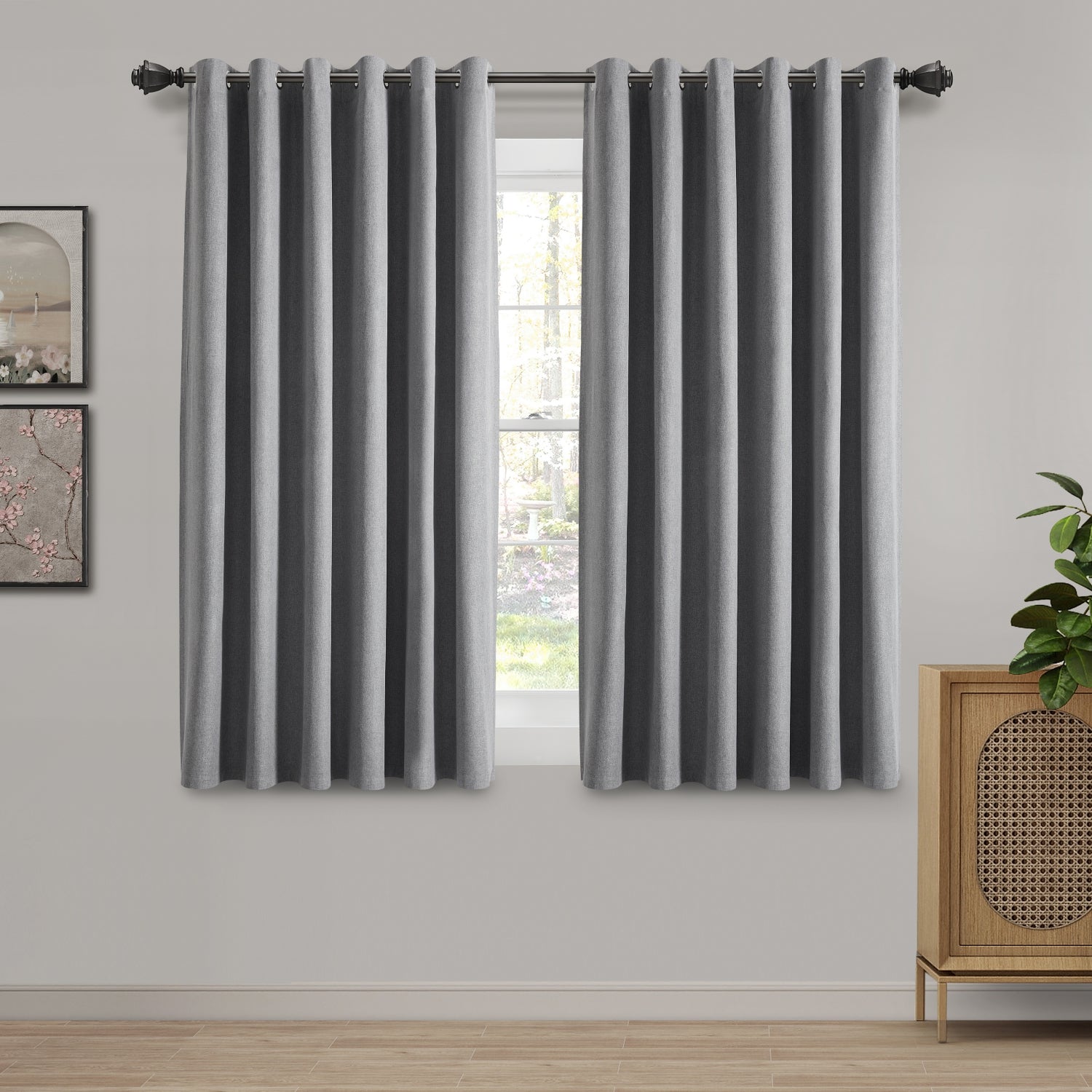Charcoal curtains for living room