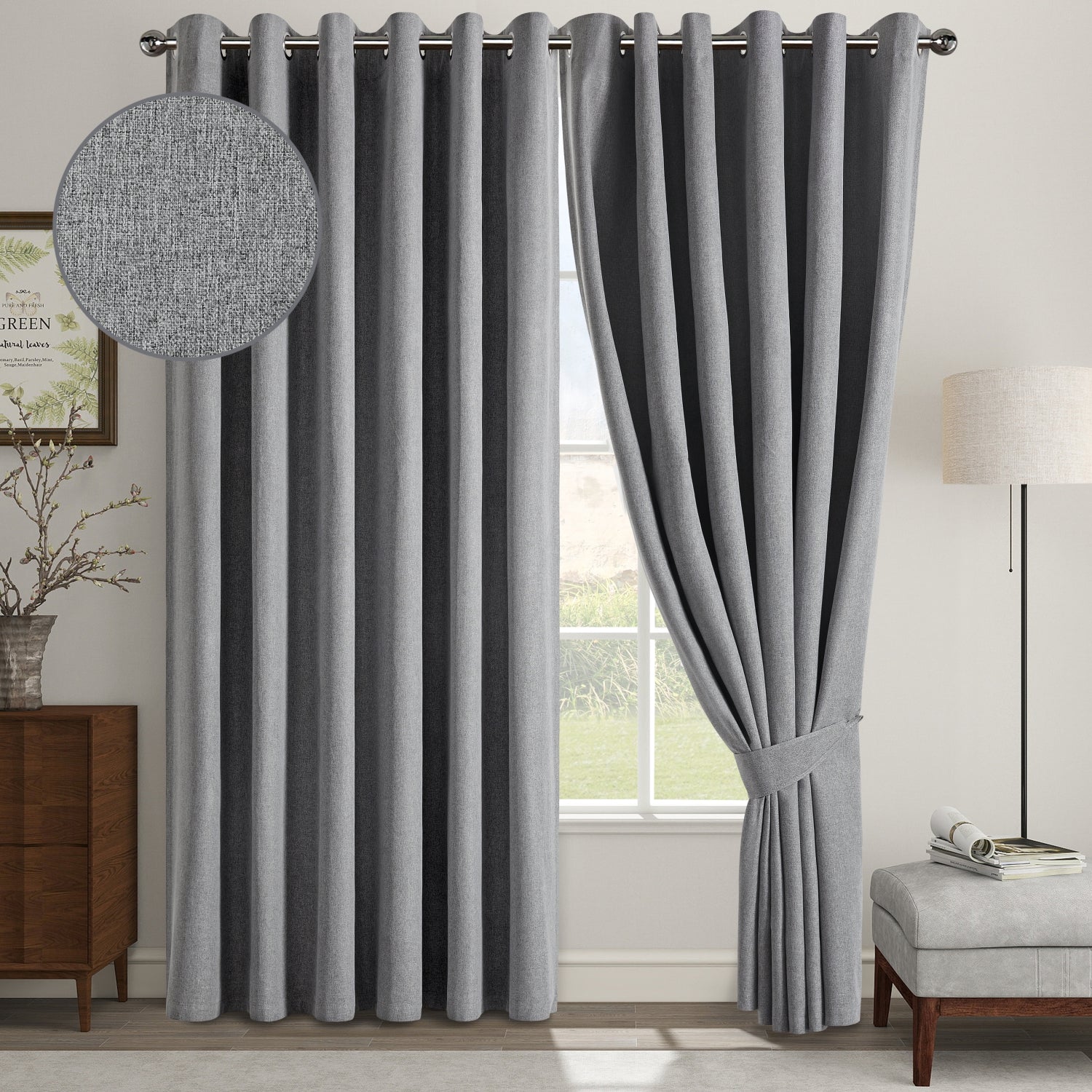 Charcoal curtains for living room