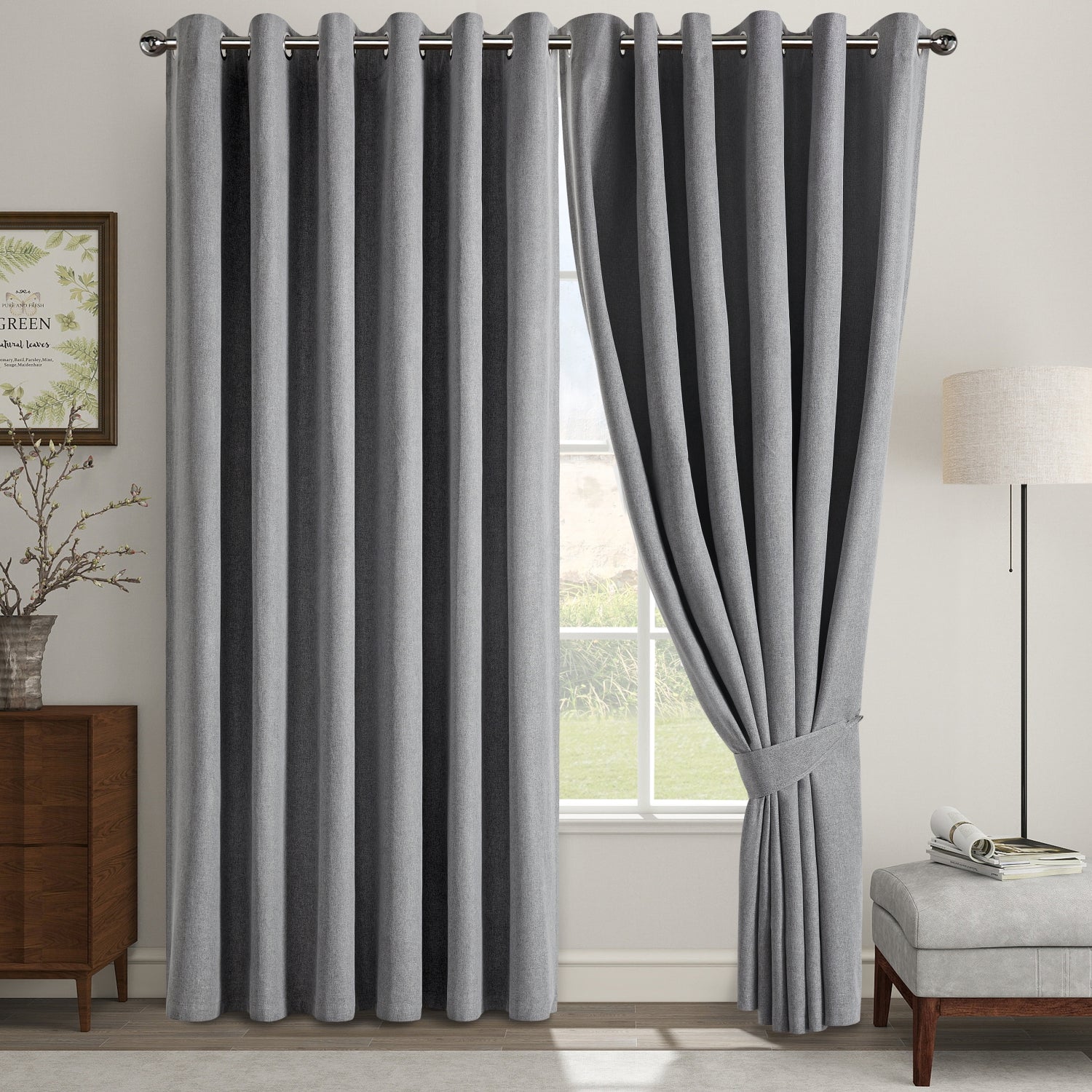 Charcoal curtains for living room