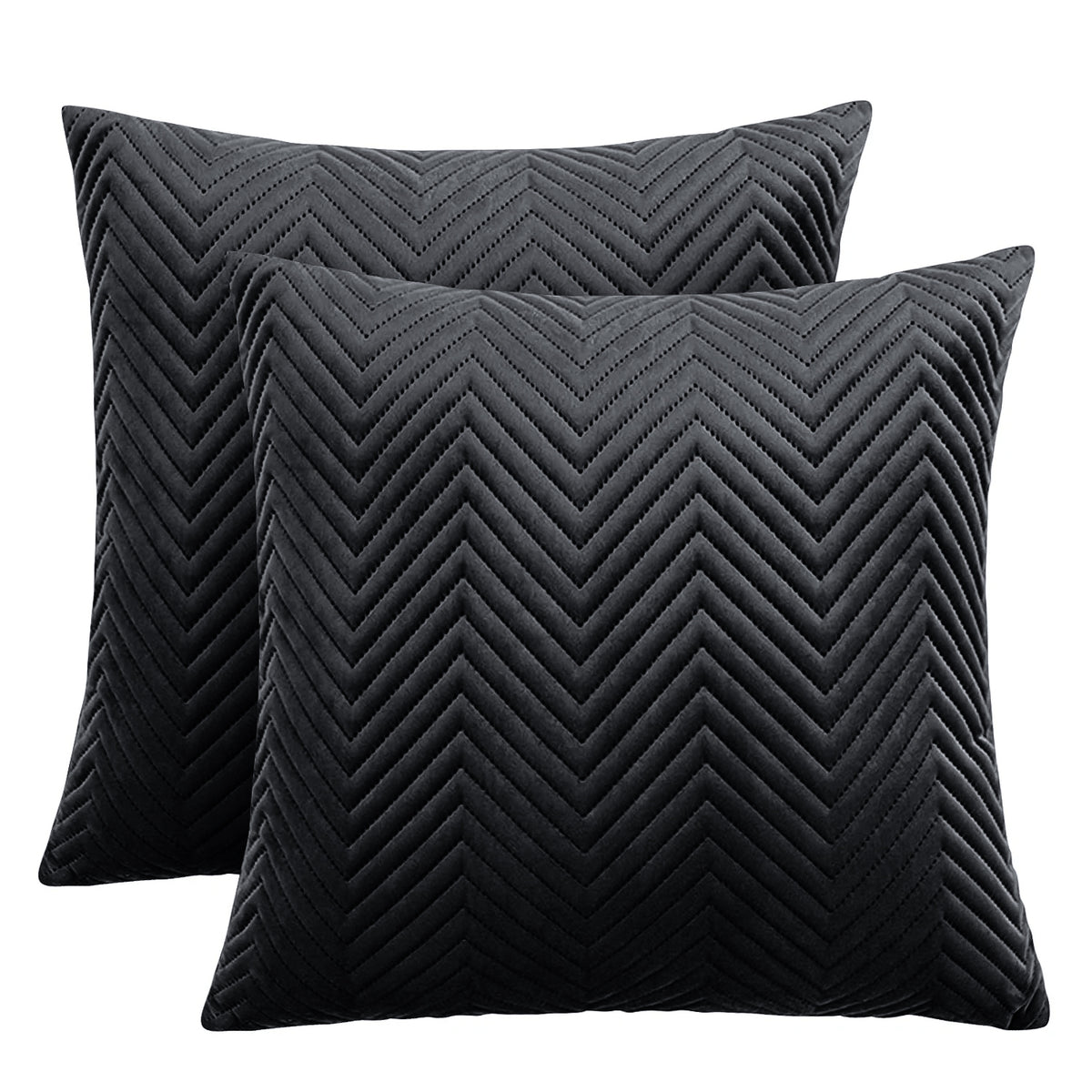 Embossed Velvet Sofa Pillows Cover Pack Of 2 Covers & Filled Cushion