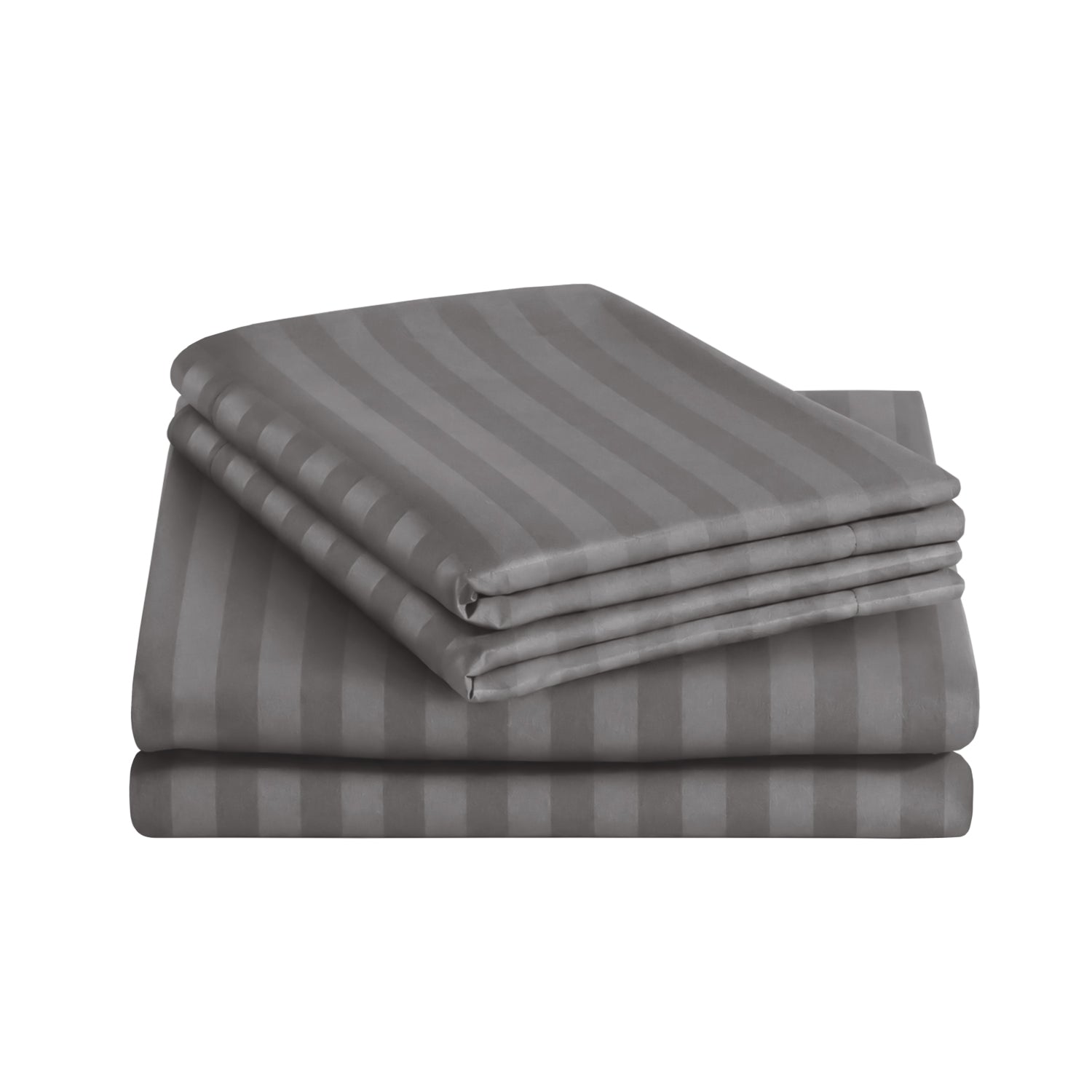 Charcoal Bedding With Stripe Pattern