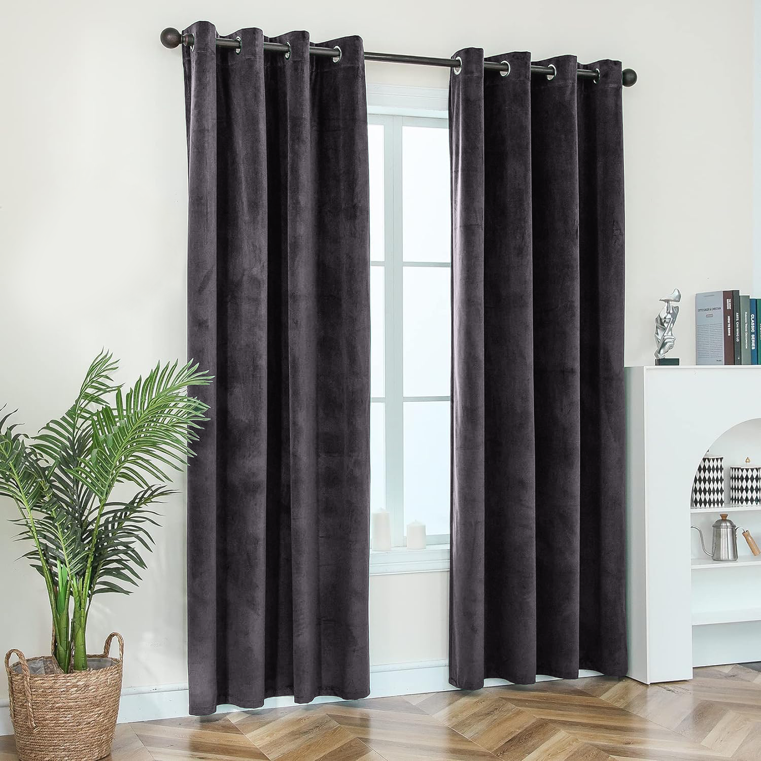 Charcoal Velvet Curtains