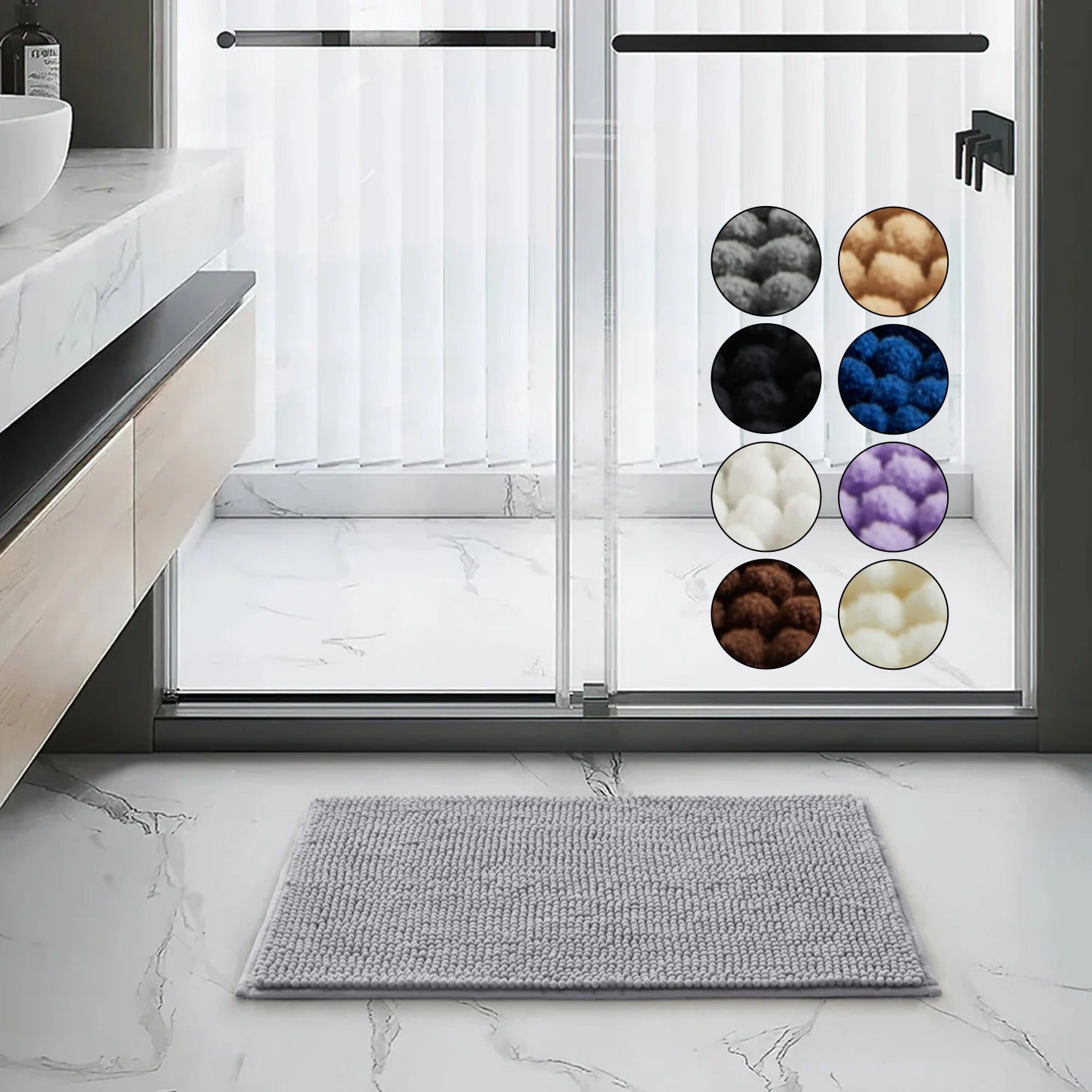 Premium Textured Bath Mat Soft Absorbent & Non-Slip